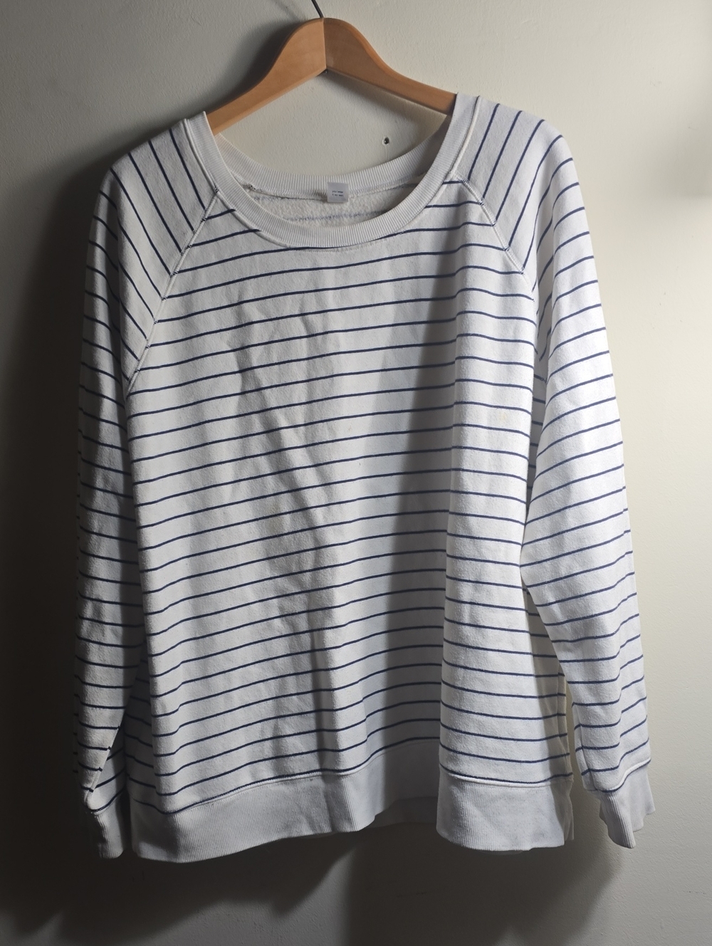 Old Navy White Sweater with Navy Stripes